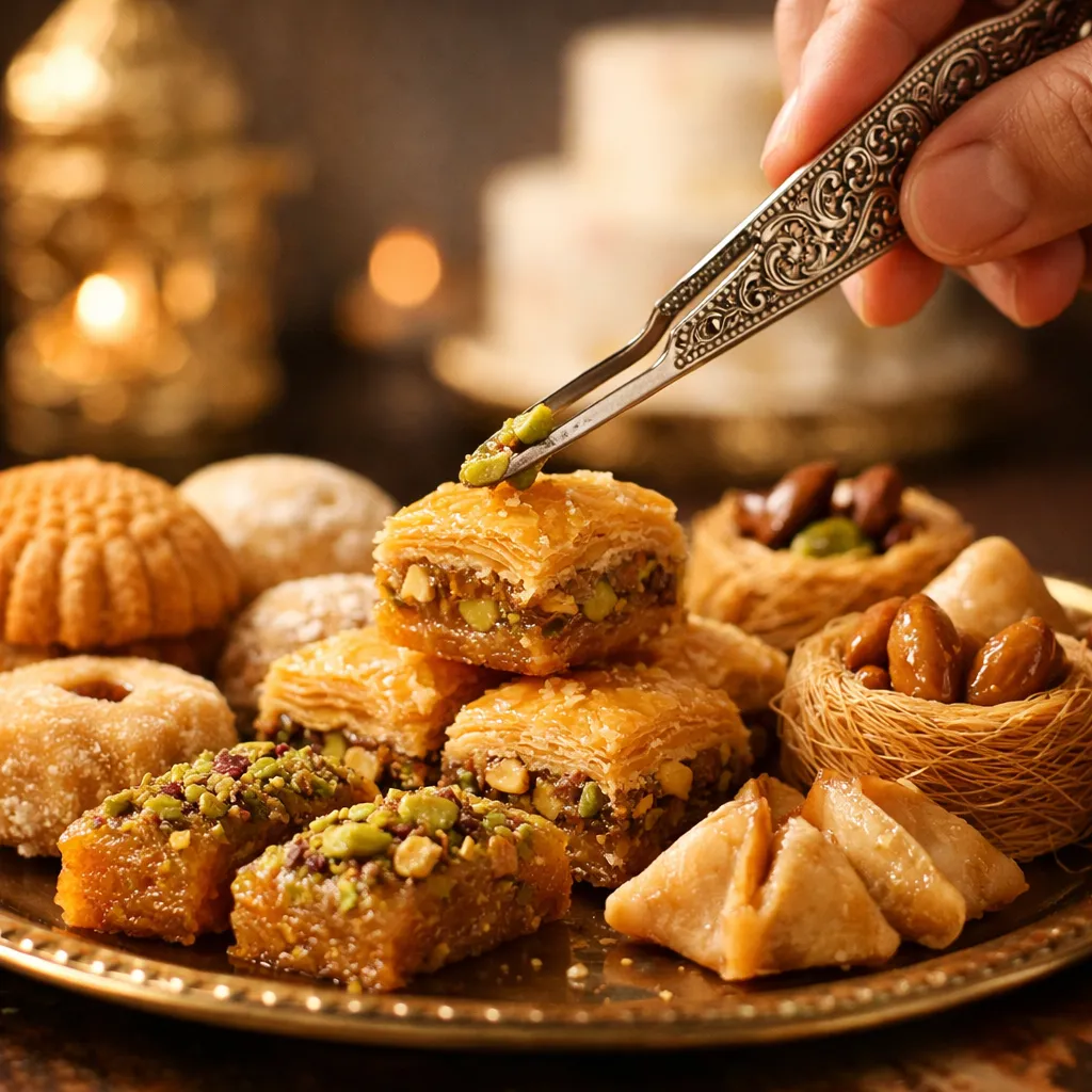 Assortiment de pâtisseries orientales maison aux amandes et au miel — Esperanza Erquinghem-Lys