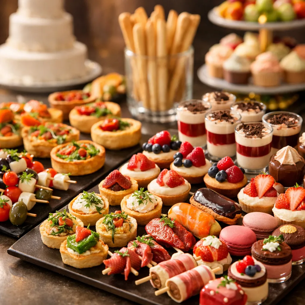 Buffets sucrés et salés dressés par Esperanza traiteur pour réceptions dans le Nord